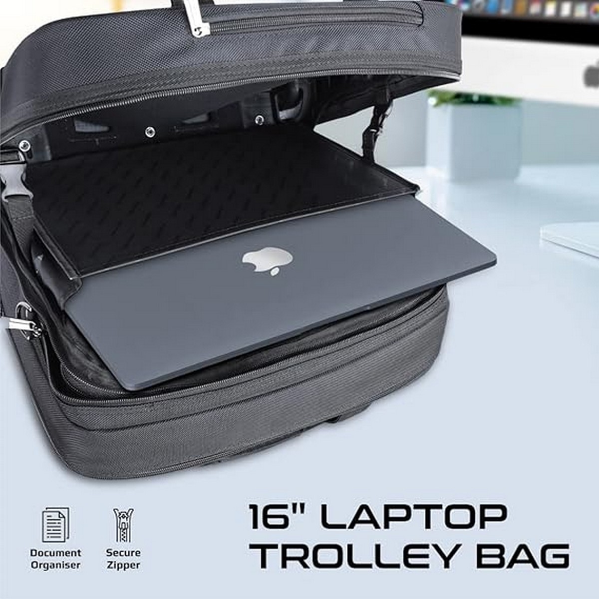 Promate 16" Water-Resistant Laptop Trolley Bag