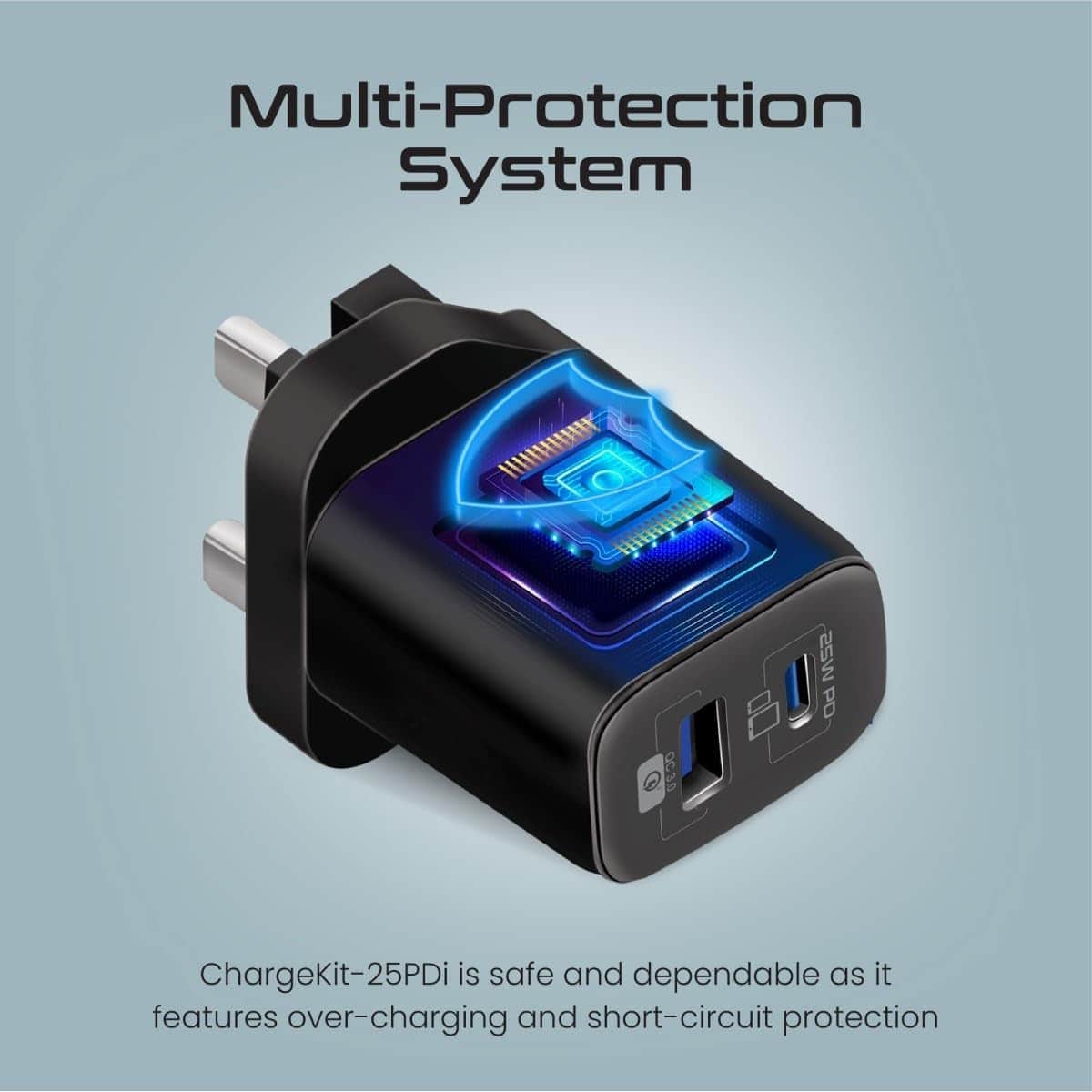Promate 25W Wall Charger & Lightning Cable Set