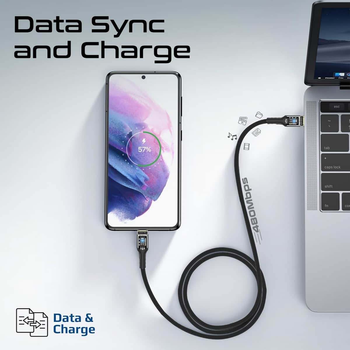 Promate 25W Wall Charger & Transparent USB-C Cable Set