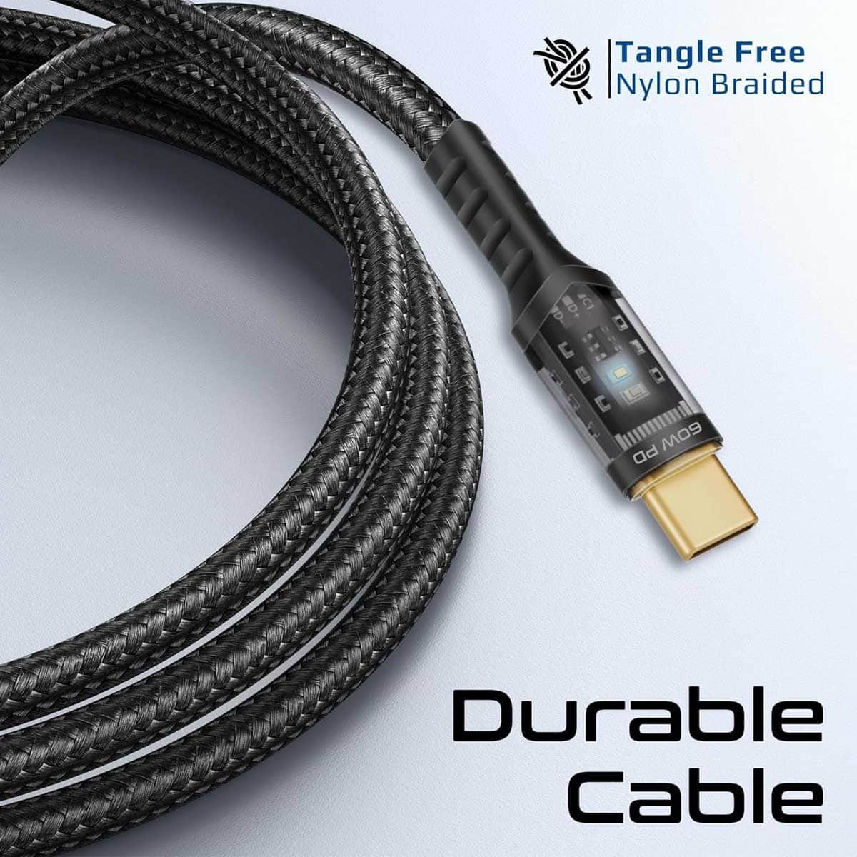 Promate 25W Wall Charger & Transparent USB-C Cable Set