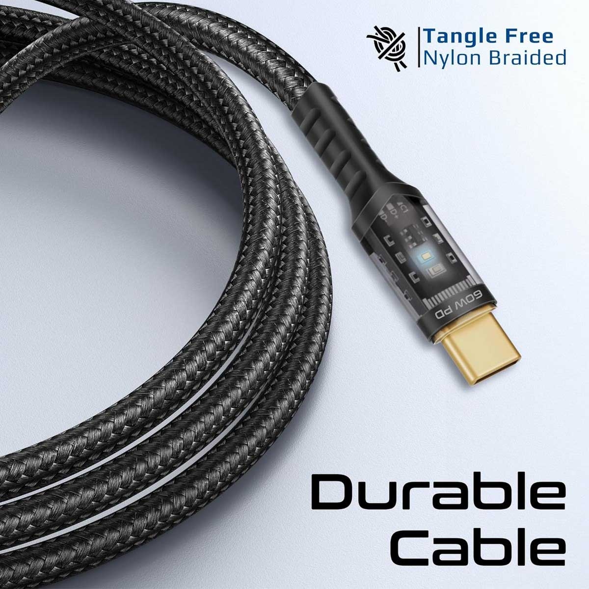 بروميت شاحن حائط 25W مع كابل USB-C شفاف