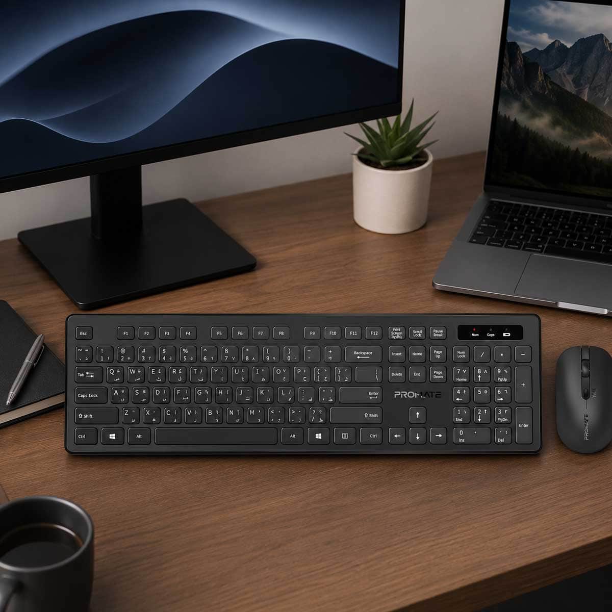 Promate 2.4GHz Wireless Keyboard & Mouse Combo
