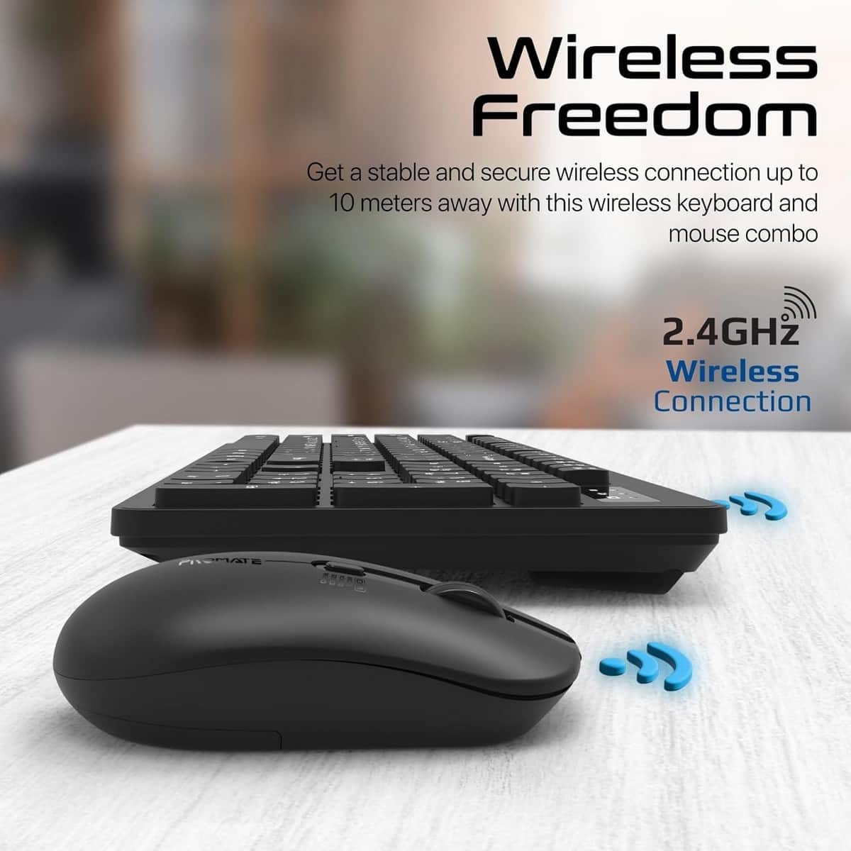 Promate 2.4GHz Wireless Keyboard & Mouse Combo