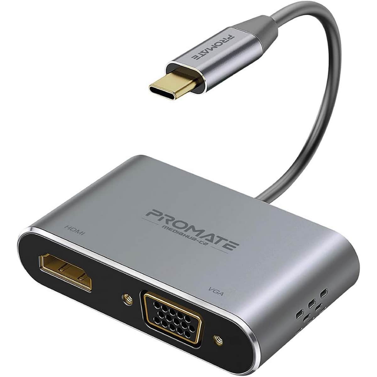 Promate 2-in-1 USB-C to VGA & HDMI Adapter