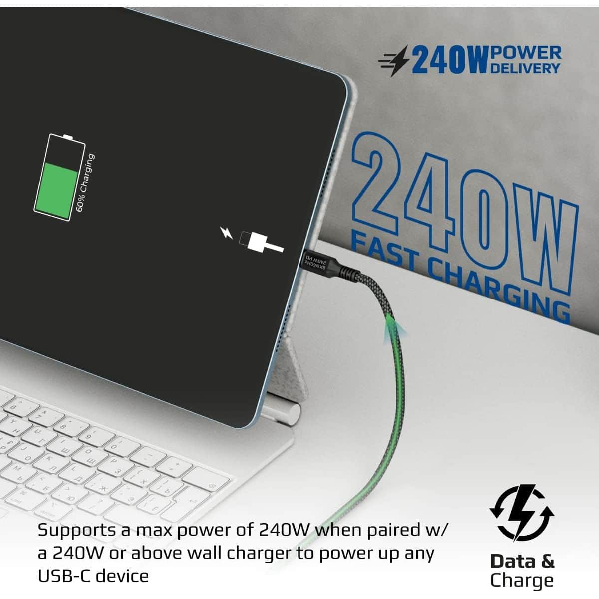Promate 240W Thunderbolt 3 USB-C to USB-C Cable