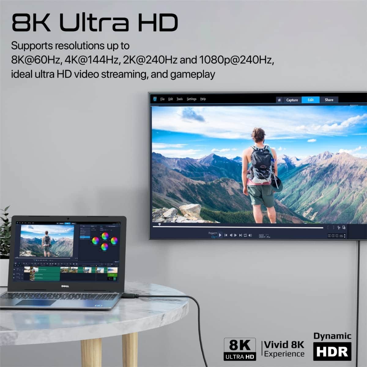Promate 8K 60Hz DisplayPort Cable