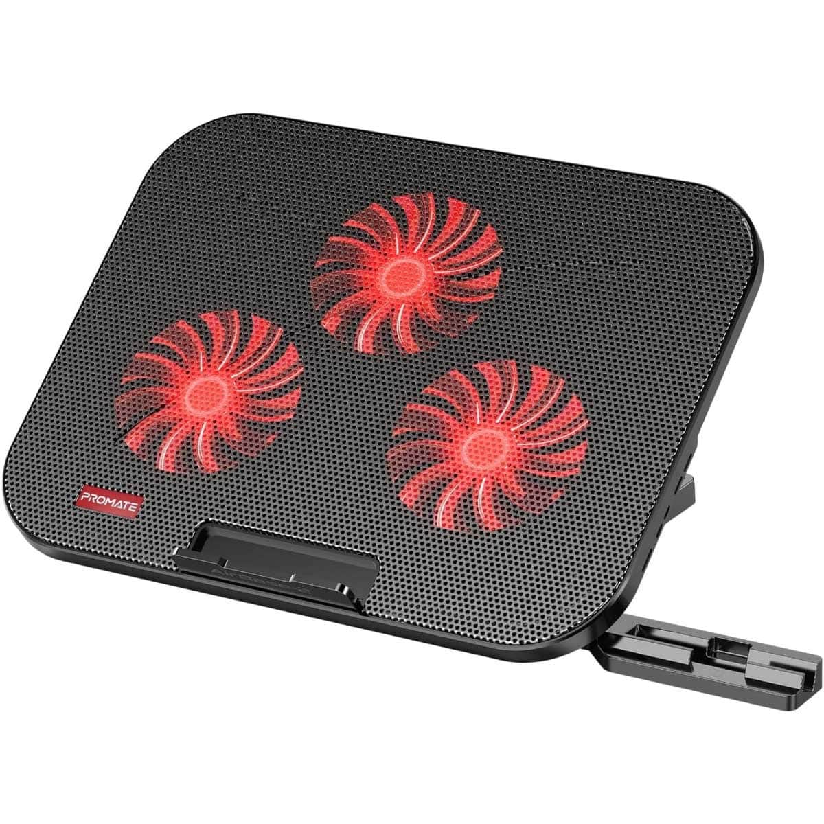 Promate 3-Fan LED Laptop Cooling Stand with Phone Holder