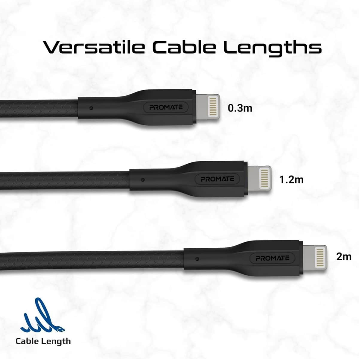 بروميت مجموعة 3 كابلات USB-C إلى Lightning