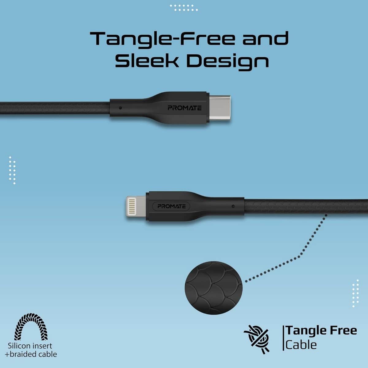 بروميت مجموعة 3 كابلات USB-C إلى Lightning