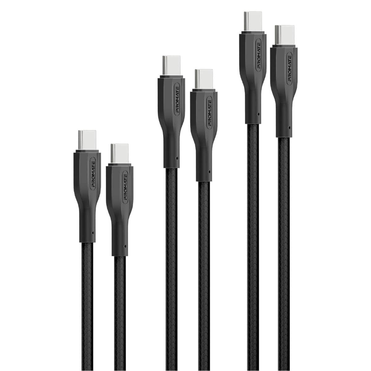 Promate 3-Piece USB-C to USB-C Cable Kit