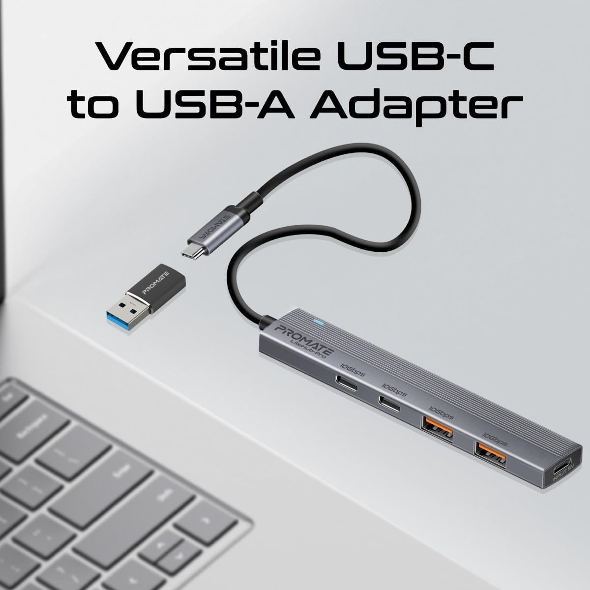 بروميت موزع USB-C متعدد الشاشات 4 في 1