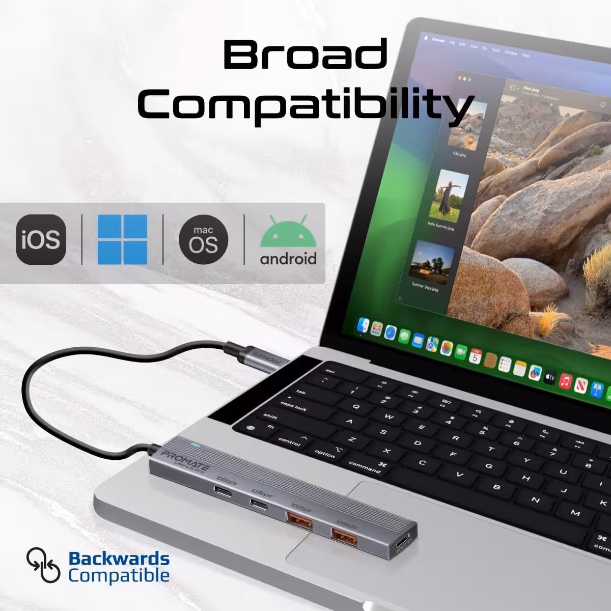 Promate 4-in-1 Multi-Display USB-C Hub