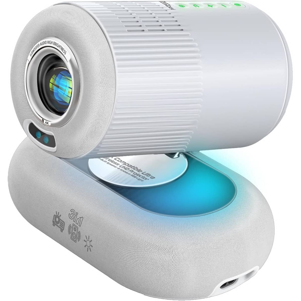 Promate 4K Wireless LCD Mini Projector