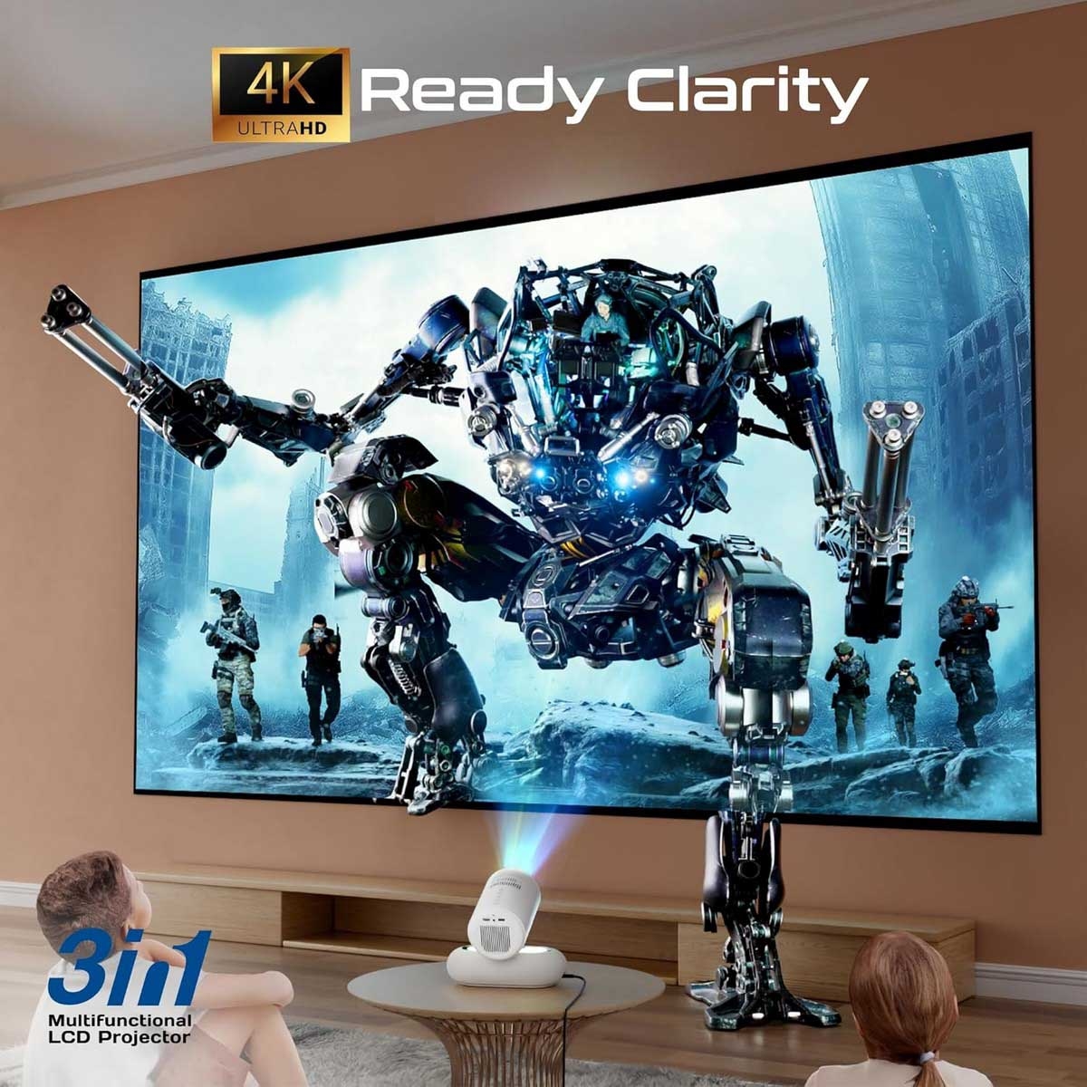 بروميت جهاز عرض LCD لاسلكي صغير بدقة 4K