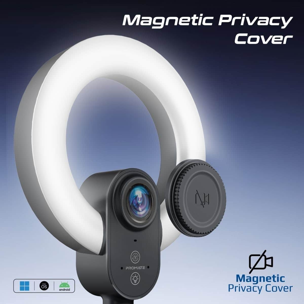 Promate 5.5" Ring Light 2K Ultra HD Webcam