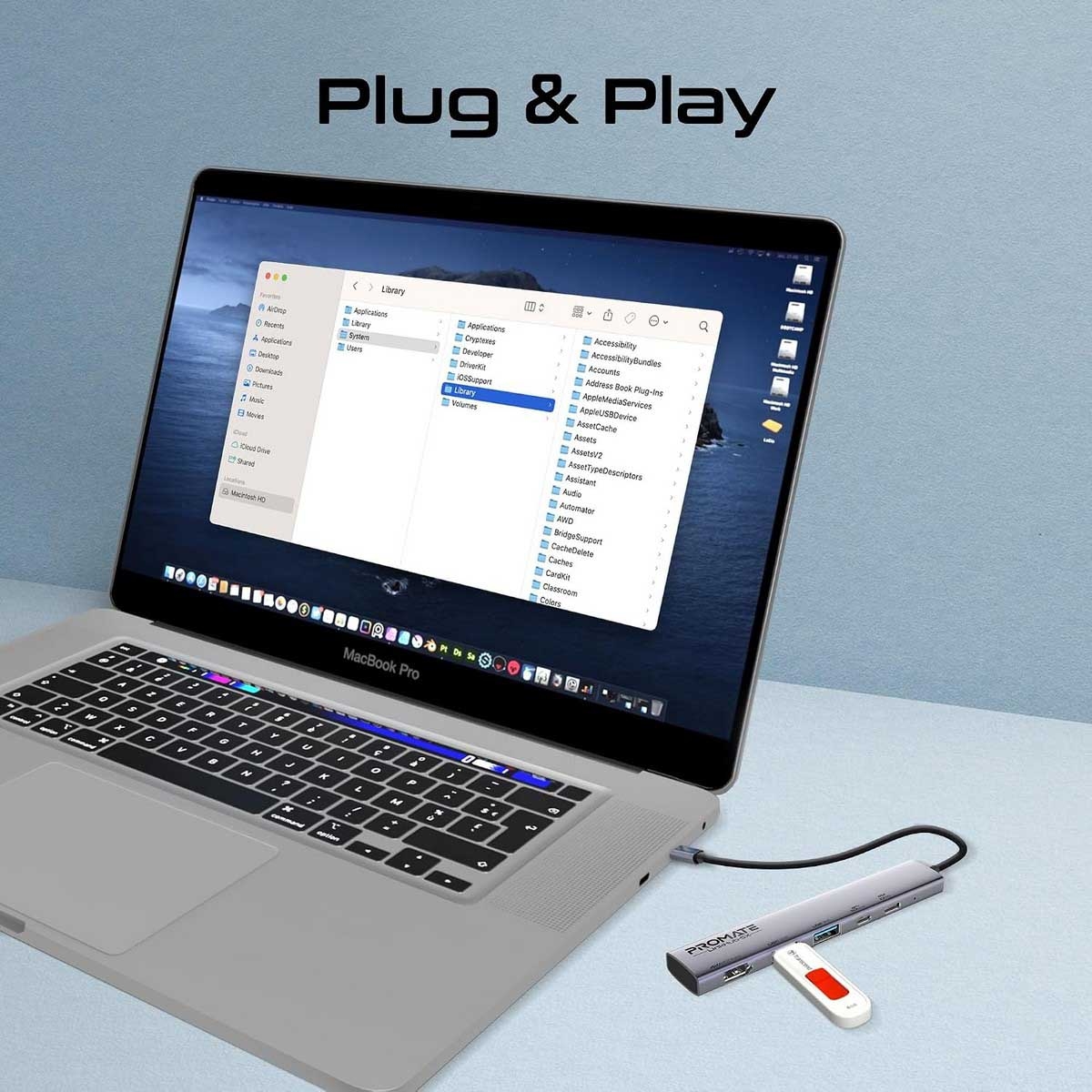 بروميت موزع USB-C متعدد المنافذ 5 في 1 بدقة 4K بمعدل 60 هرتز