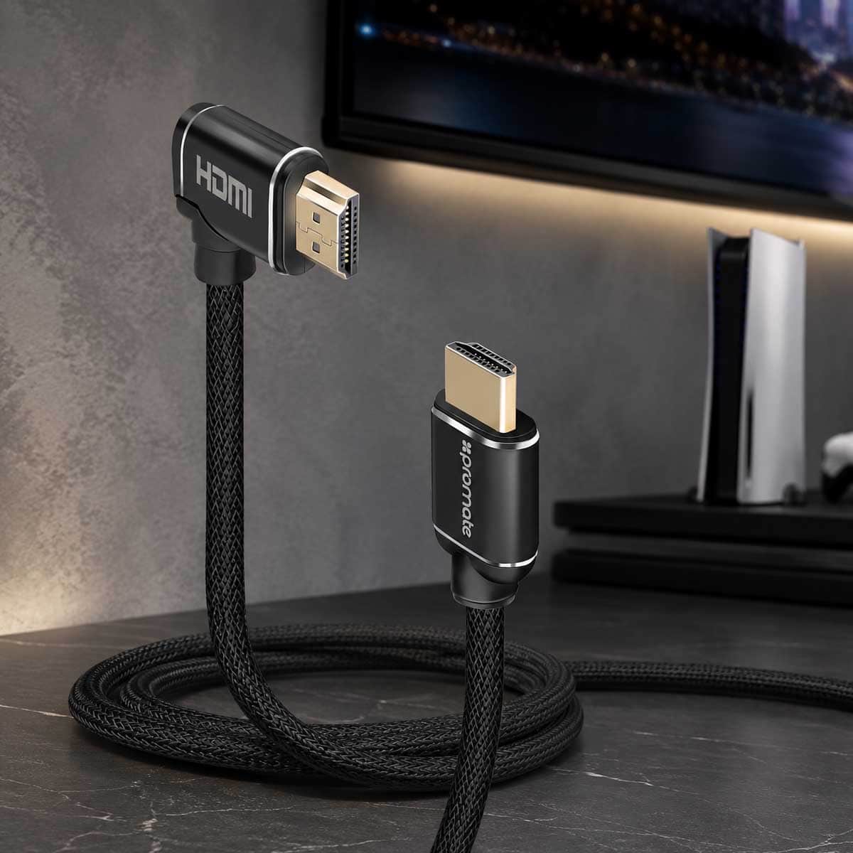 Promate 4K Ultra HD Right-Angle HDMI Cable