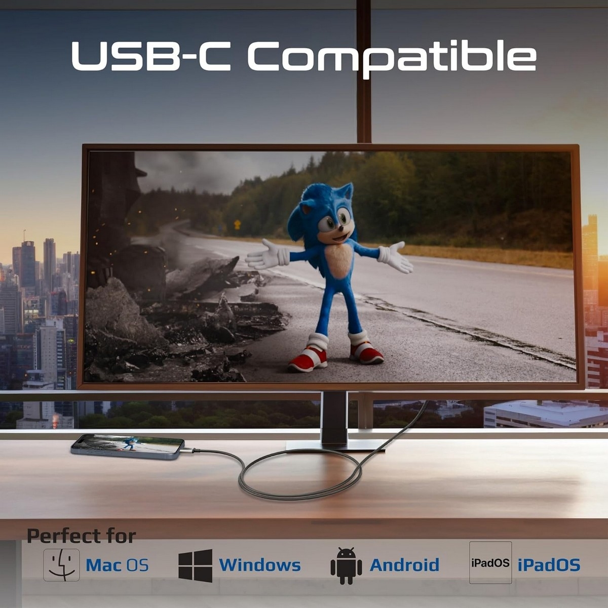 Promate 6ft 4K 60Hz USB-C to HDMI Cable