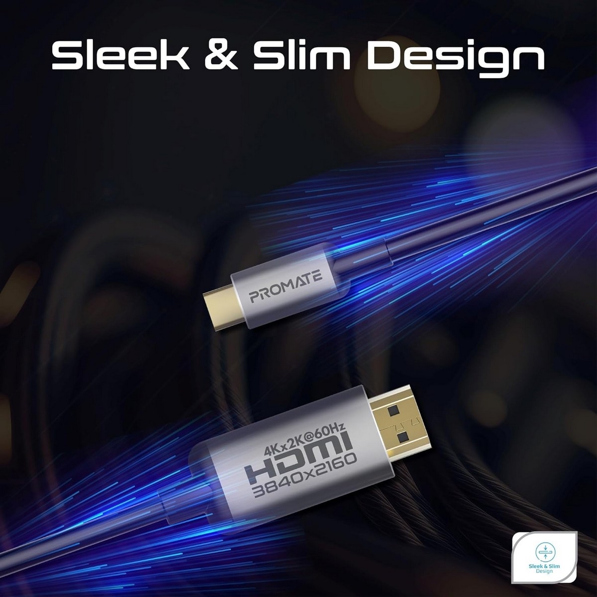Promate 6ft 4K 60Hz USB-C to HDMI Cable