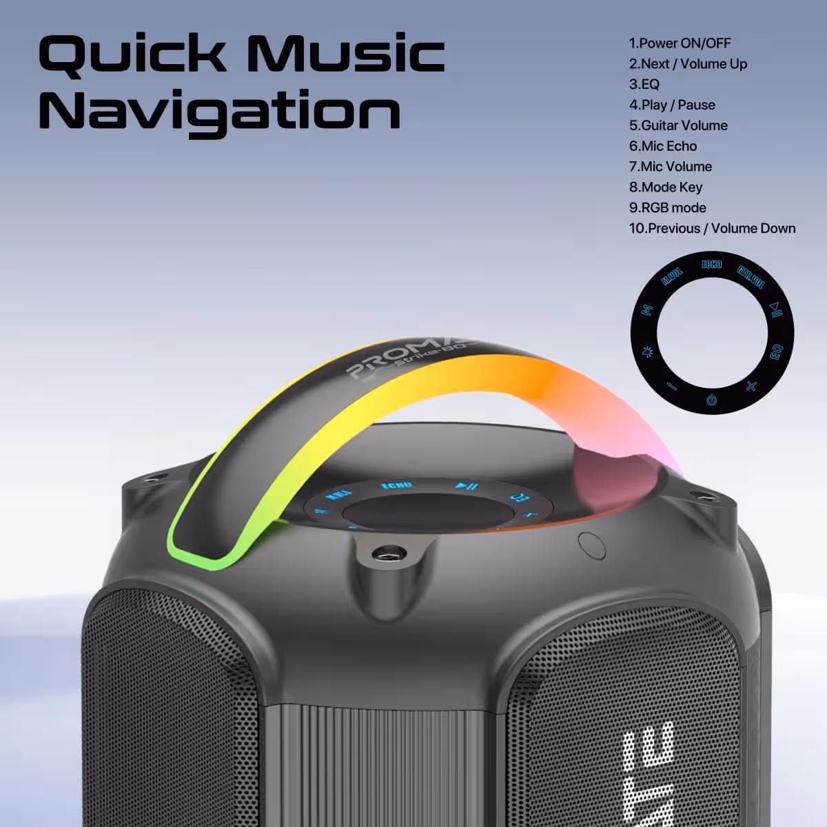 Promate 80W TWS Outdoor Bluetooth Speaker