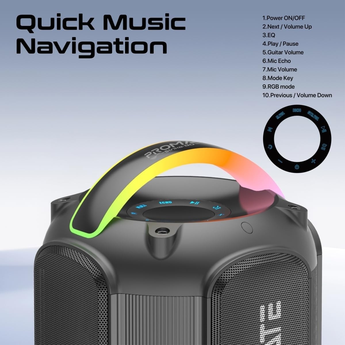 Promate 80W TWS Outdoor Bluetooth Speaker