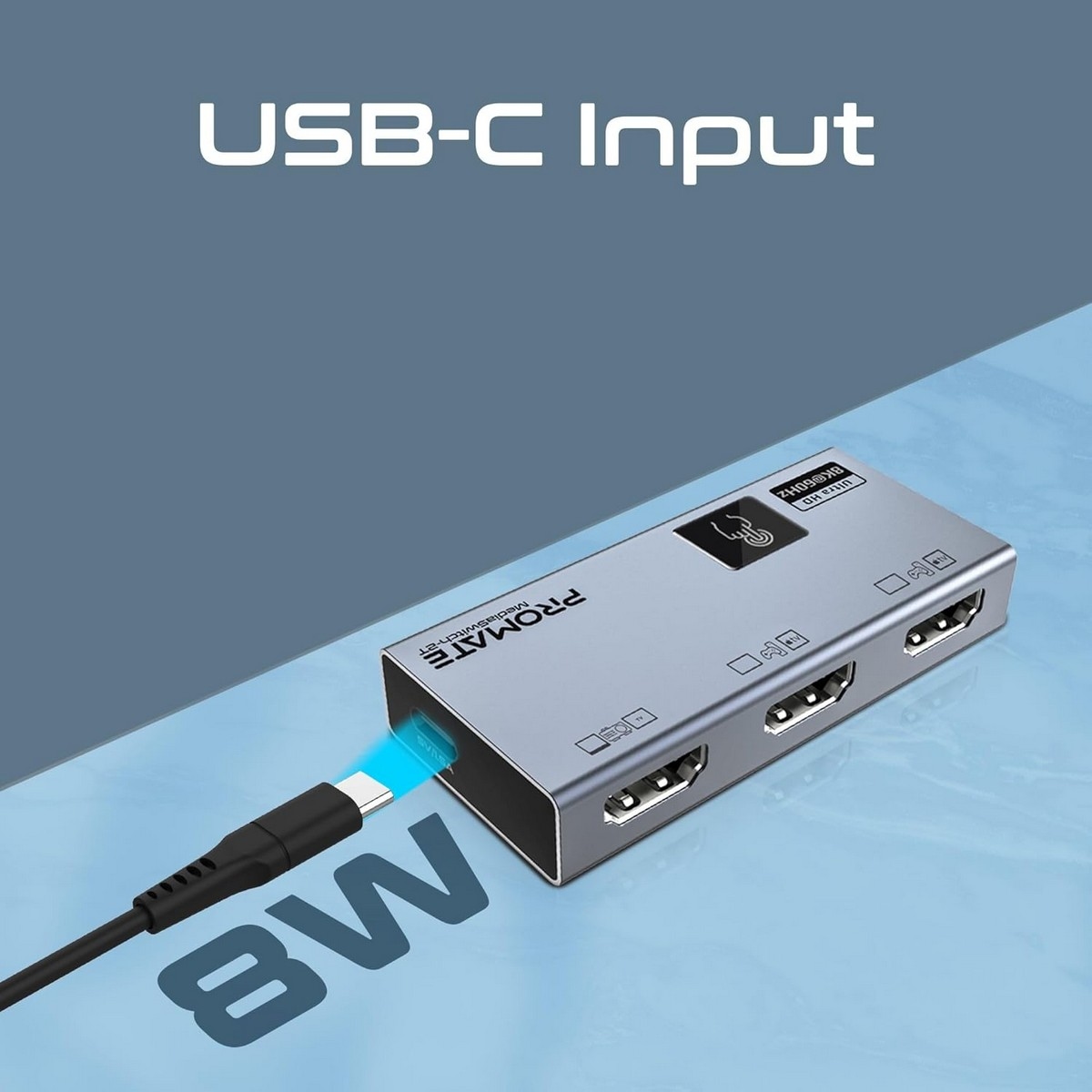 Promate 8K 60Hz 3-Port HDMI Switch Adapter