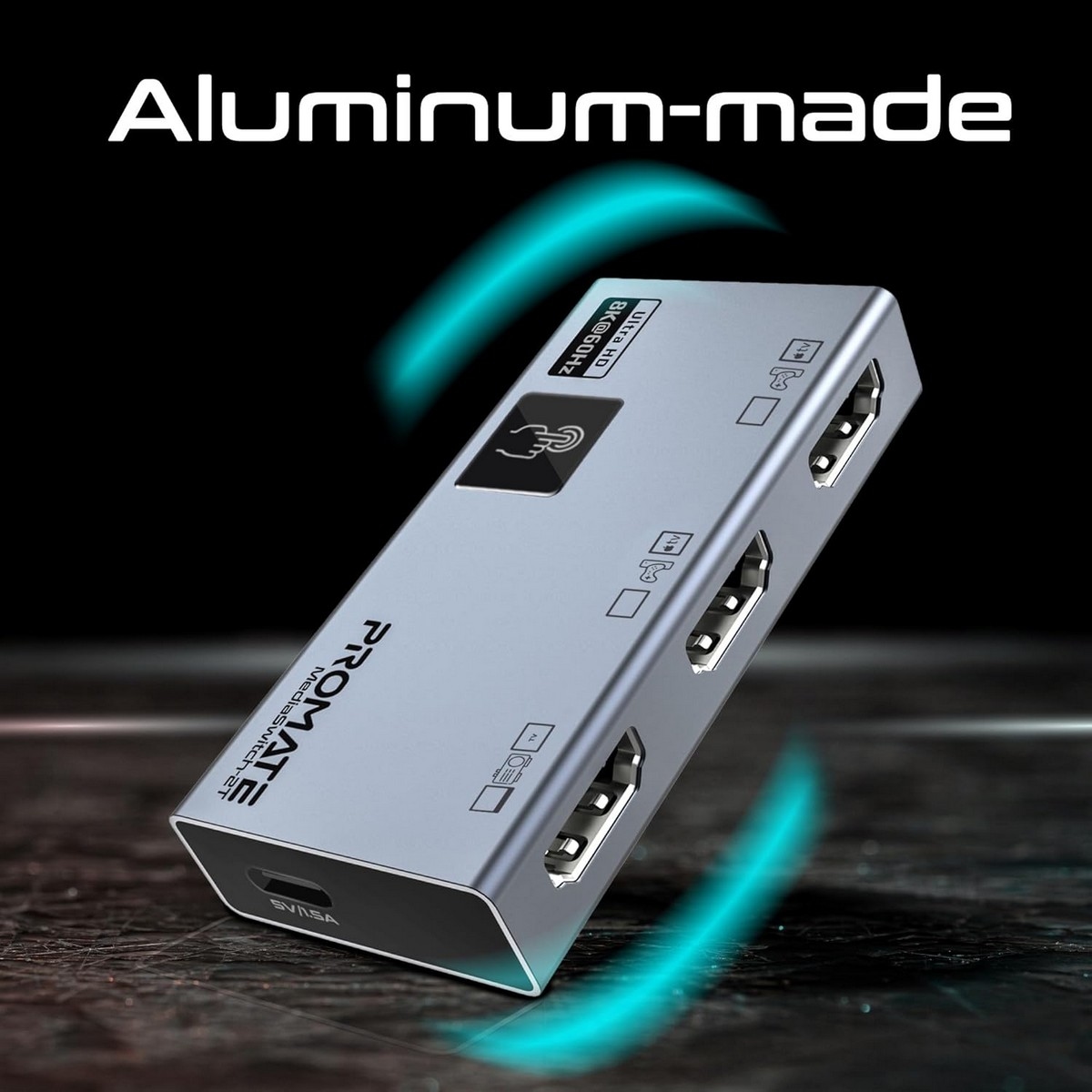 Promate 8K 60Hz 3-Port HDMI Switch Adapter