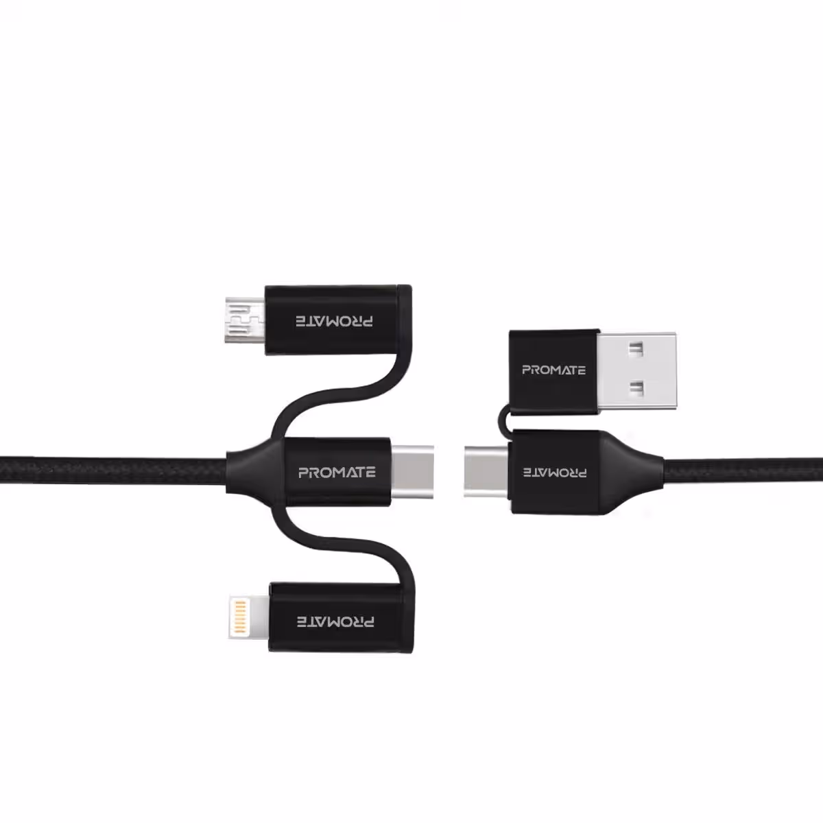 بروميت كابل شحن هجين 60W 6 في 1 يدعم USB-C وMicro-USB
