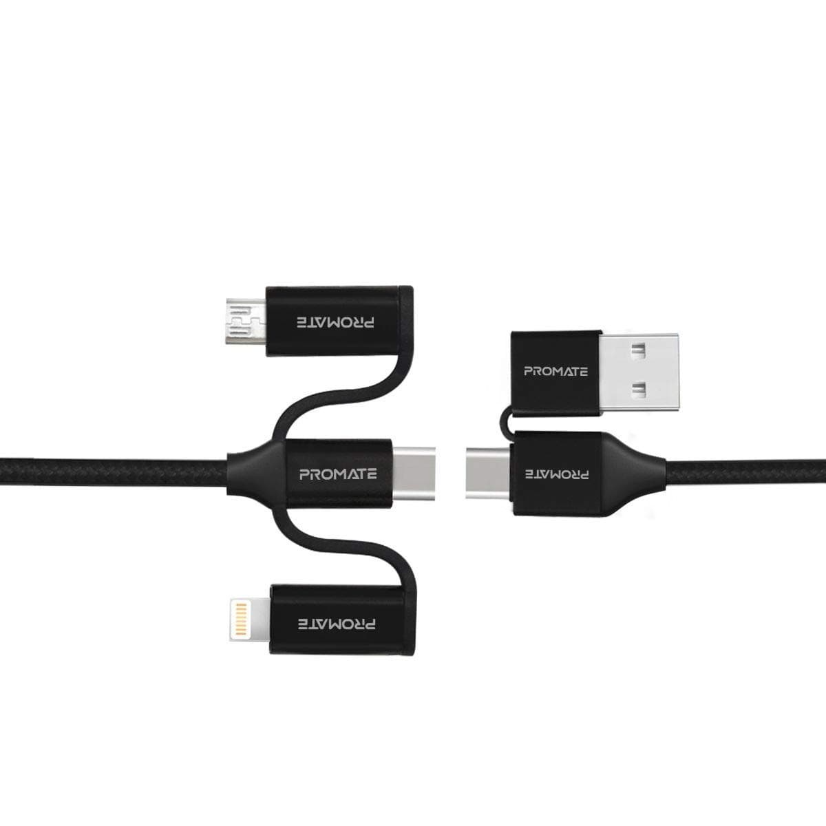 بروميت كابل شحن هجين 60W 6 في 1 يدعم USB-C وMicro-USB