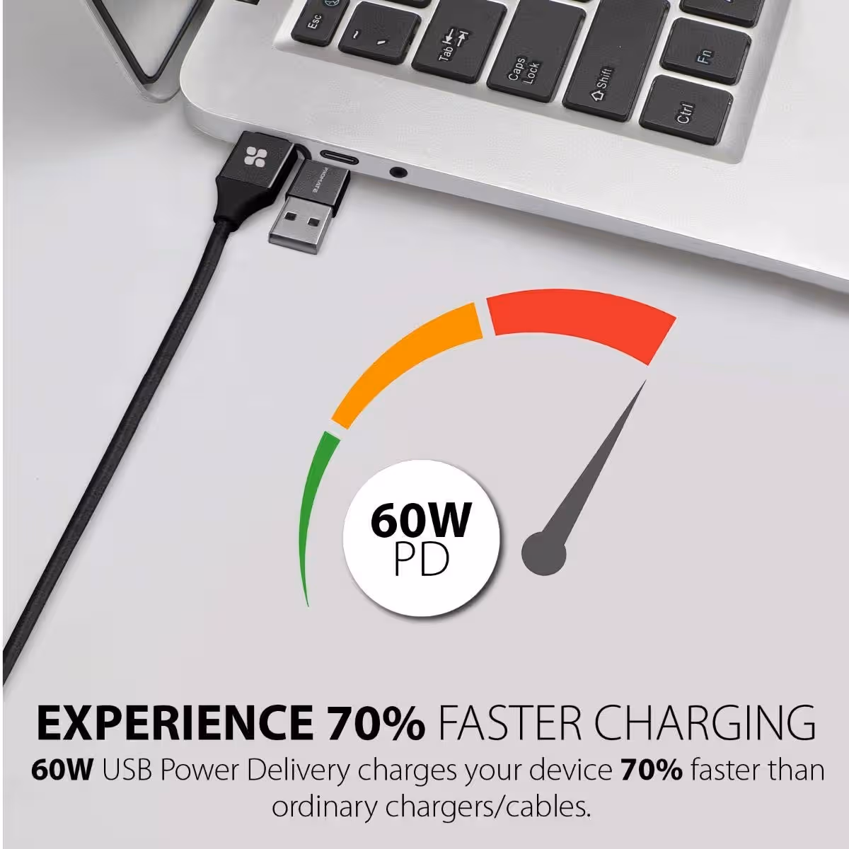 بروميت كابل شحن هجين 60W 6 في 1 يدعم USB-C وMicro-USB