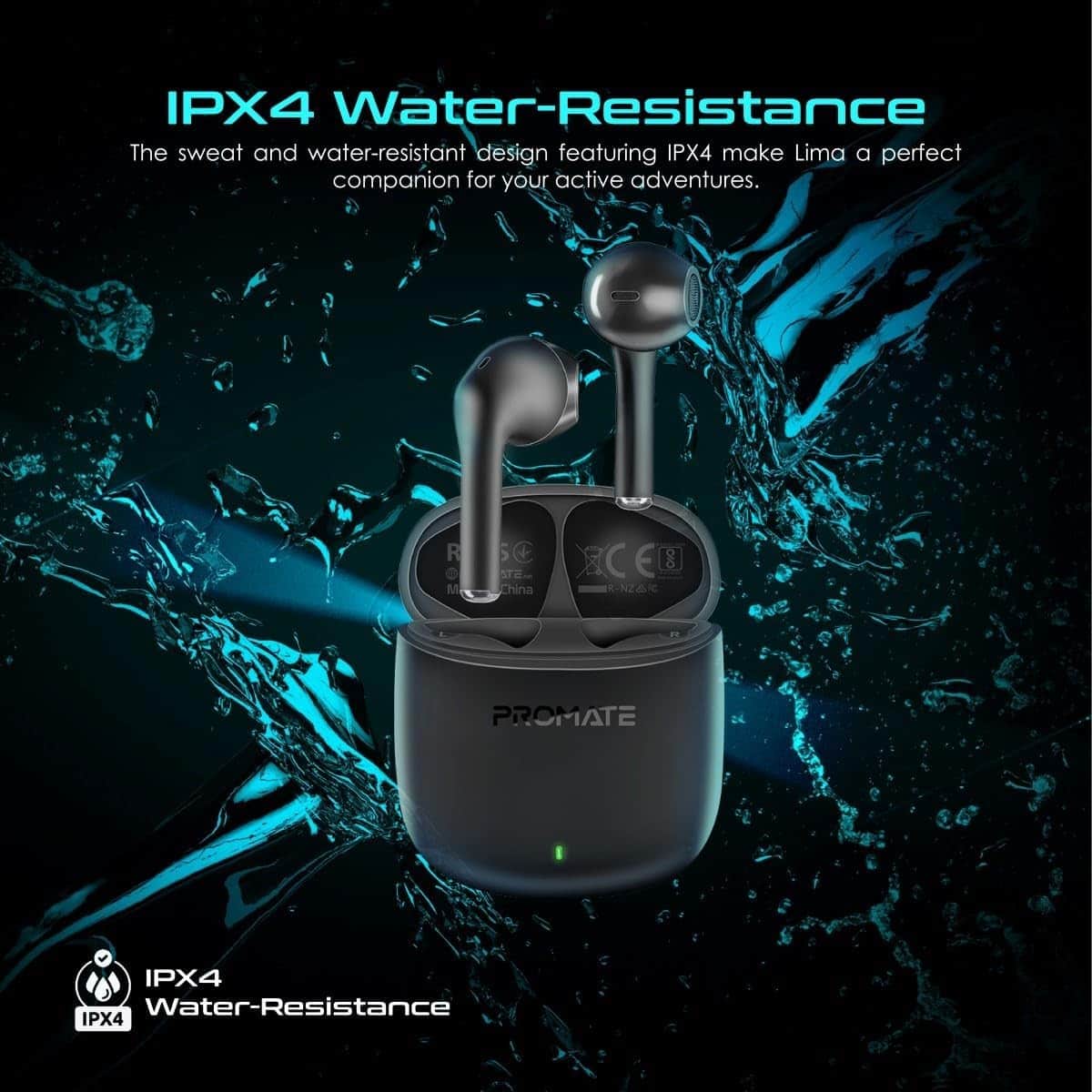 Promate Black ENC True Wireless Earbuds