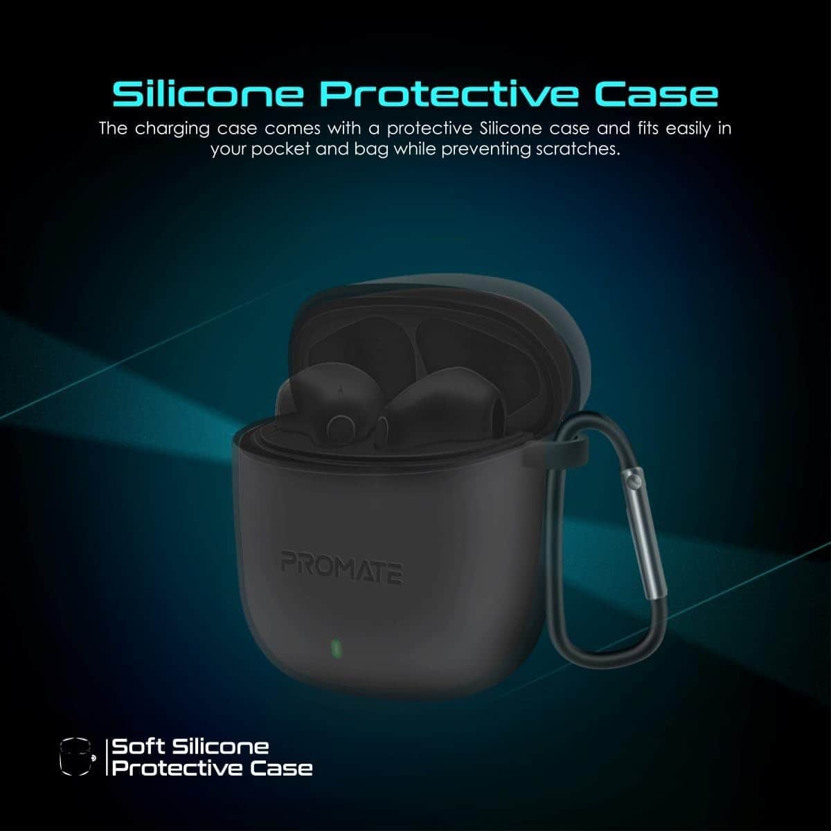 Promate Black ENC True Wireless Earbuds