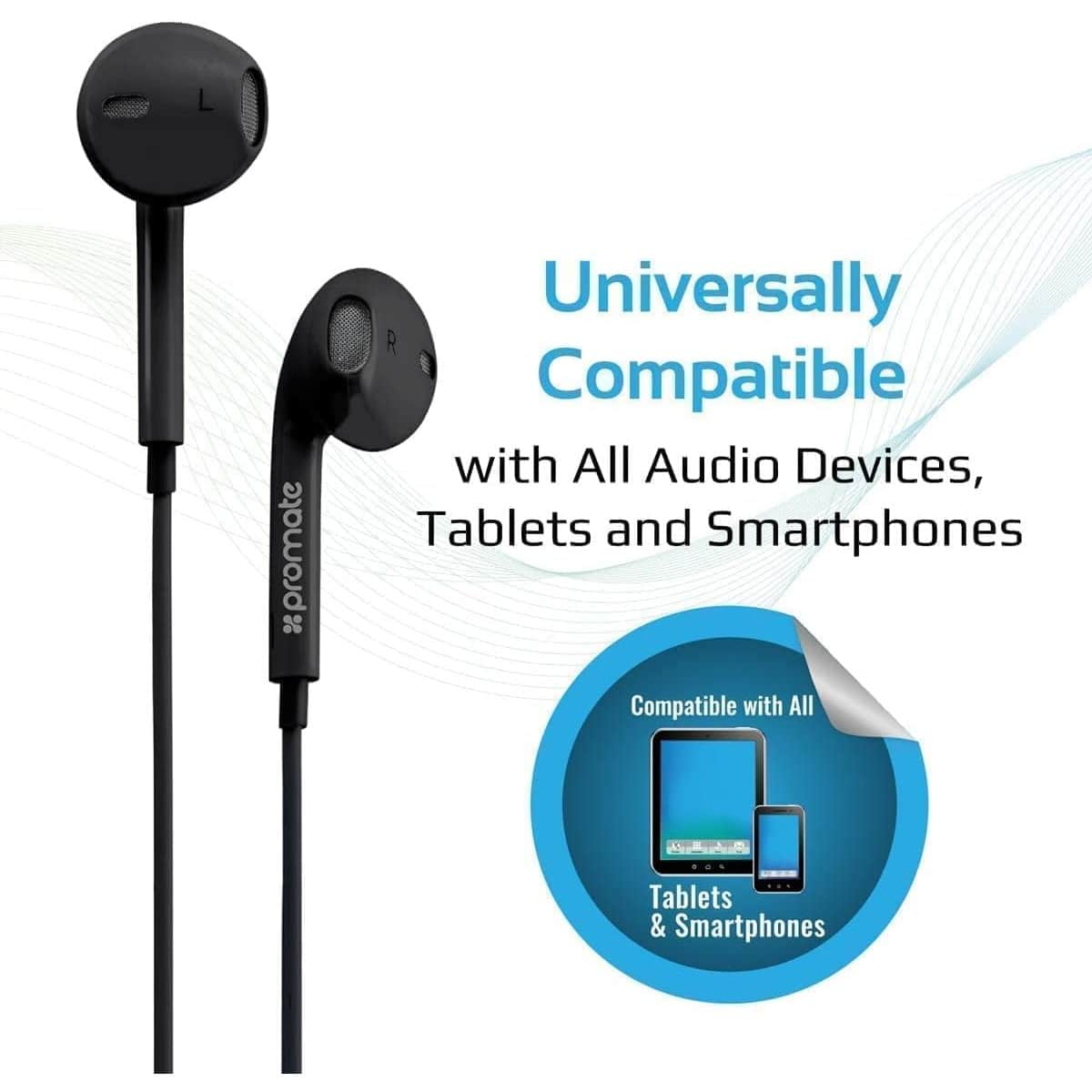 Promate Black GearPod-IS2 3.5mm In-Ear Wired Earphones