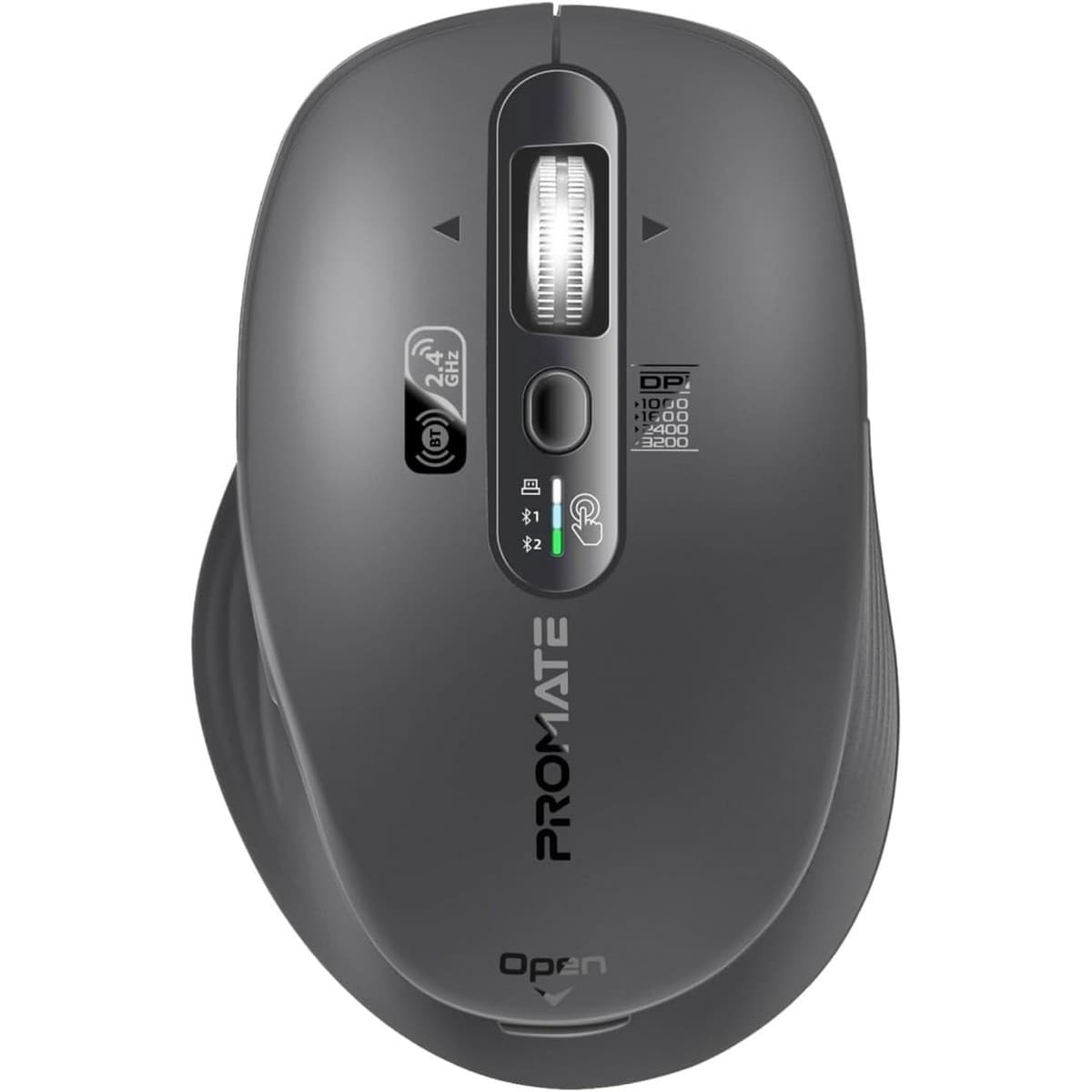 Promate SamoTri Triple Mode Wireless Mouse with Flying Scroll Wheel