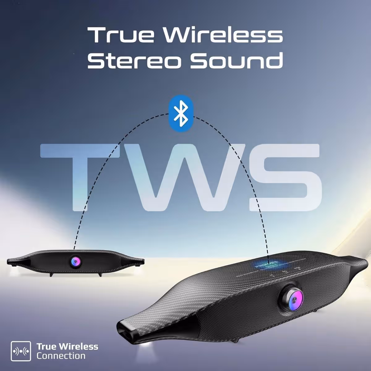 Promate Black Titanium 20W HD Stereo Bluetooth Speaker