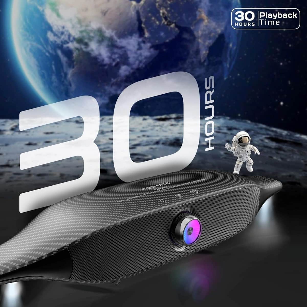 Promate Black Titanium 20W HD Stereo Bluetooth Speaker