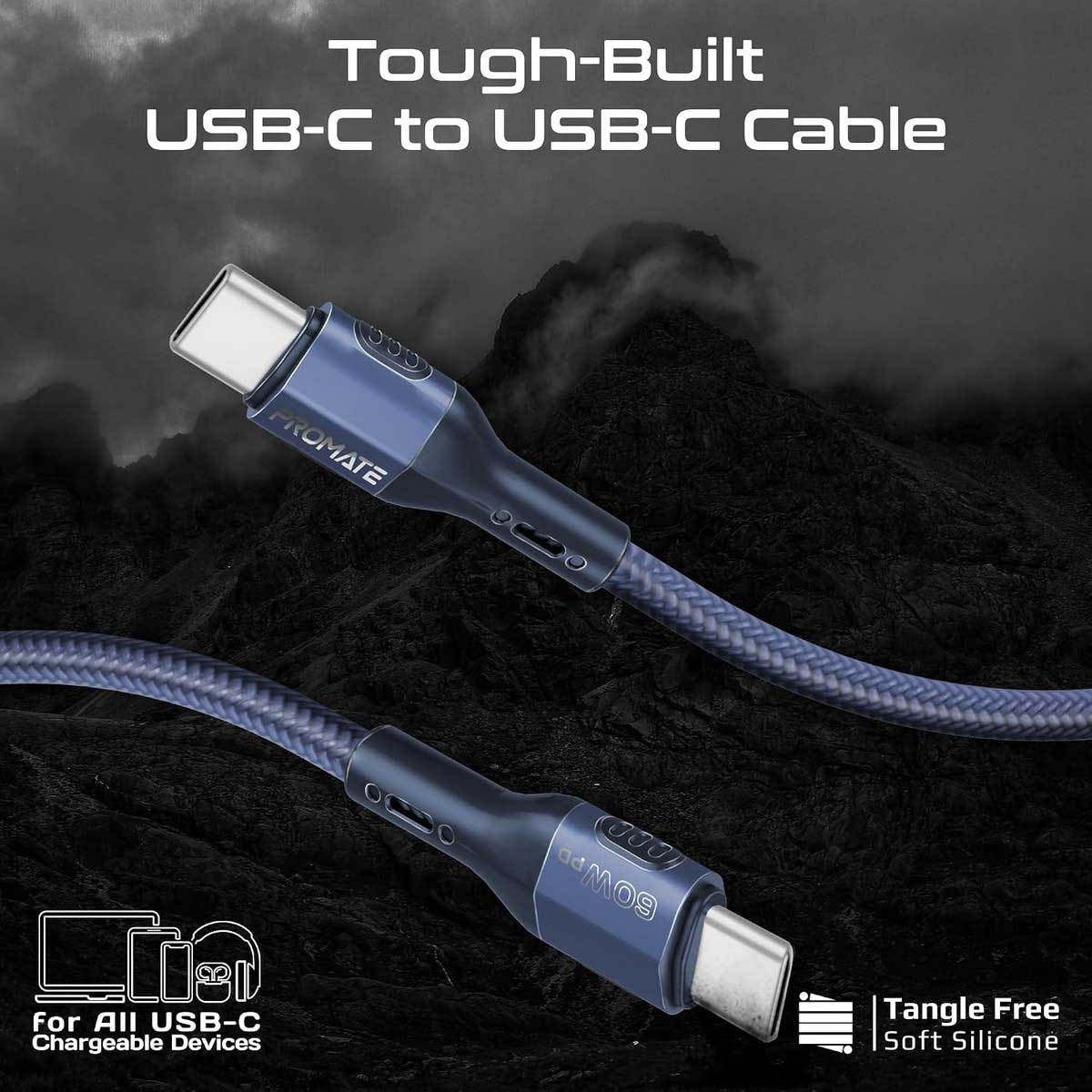 Promate 120cm 27W USB-C to Lightning Cable
