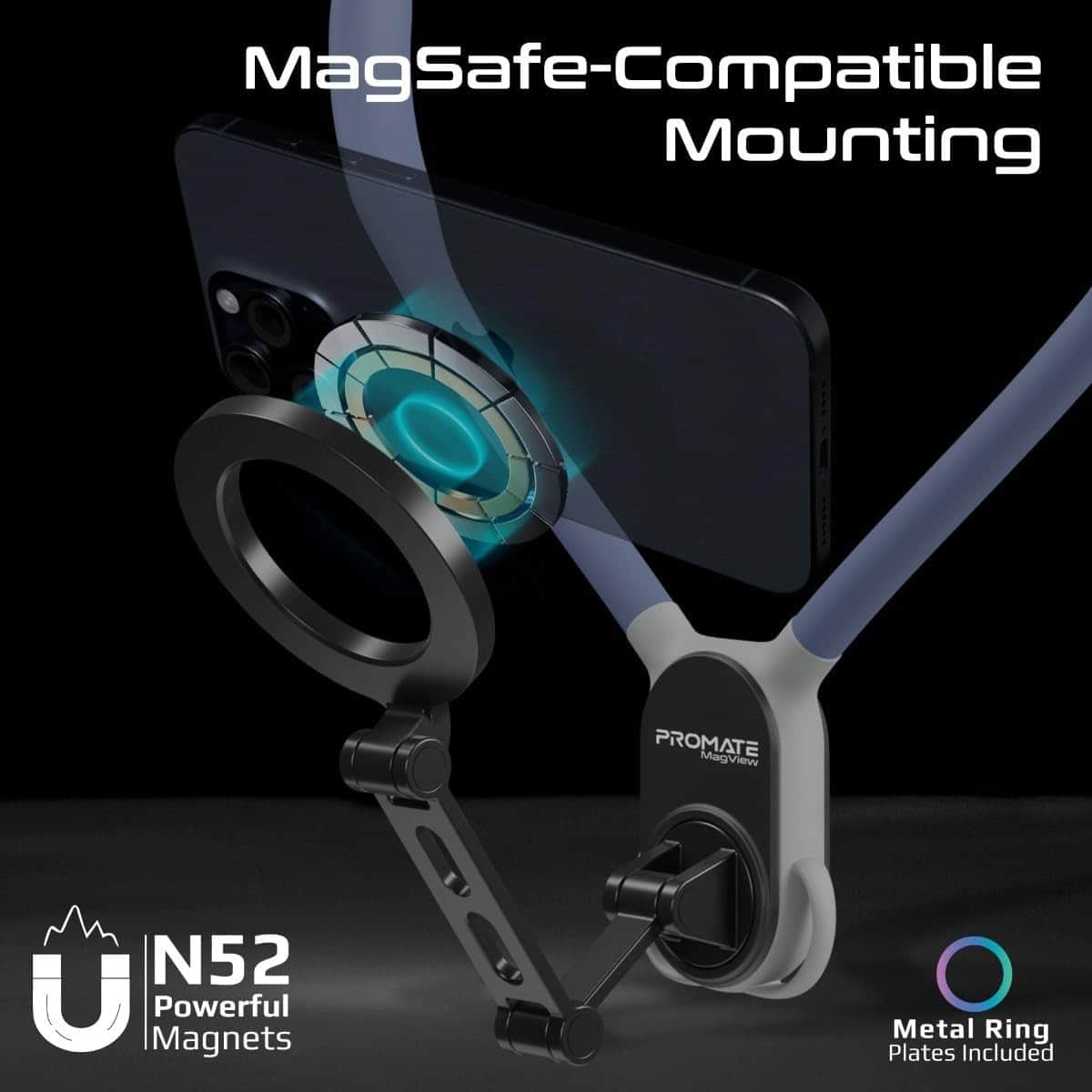 Promate MagSafe 360 Degree Flexible Neckband Phone Holder