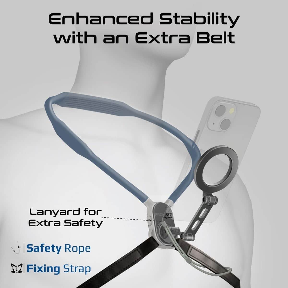 Promate MagSafe 360 Degree Flexible Neckband Phone Holder