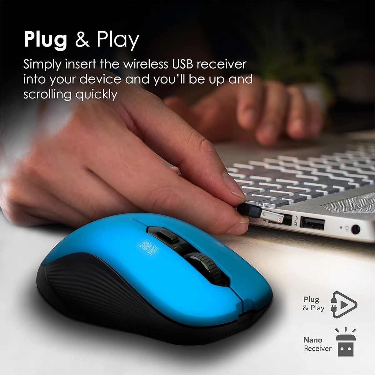 بروميت ماوس بصري لاسلكي متماثل Slider بتردد 2.4GHz