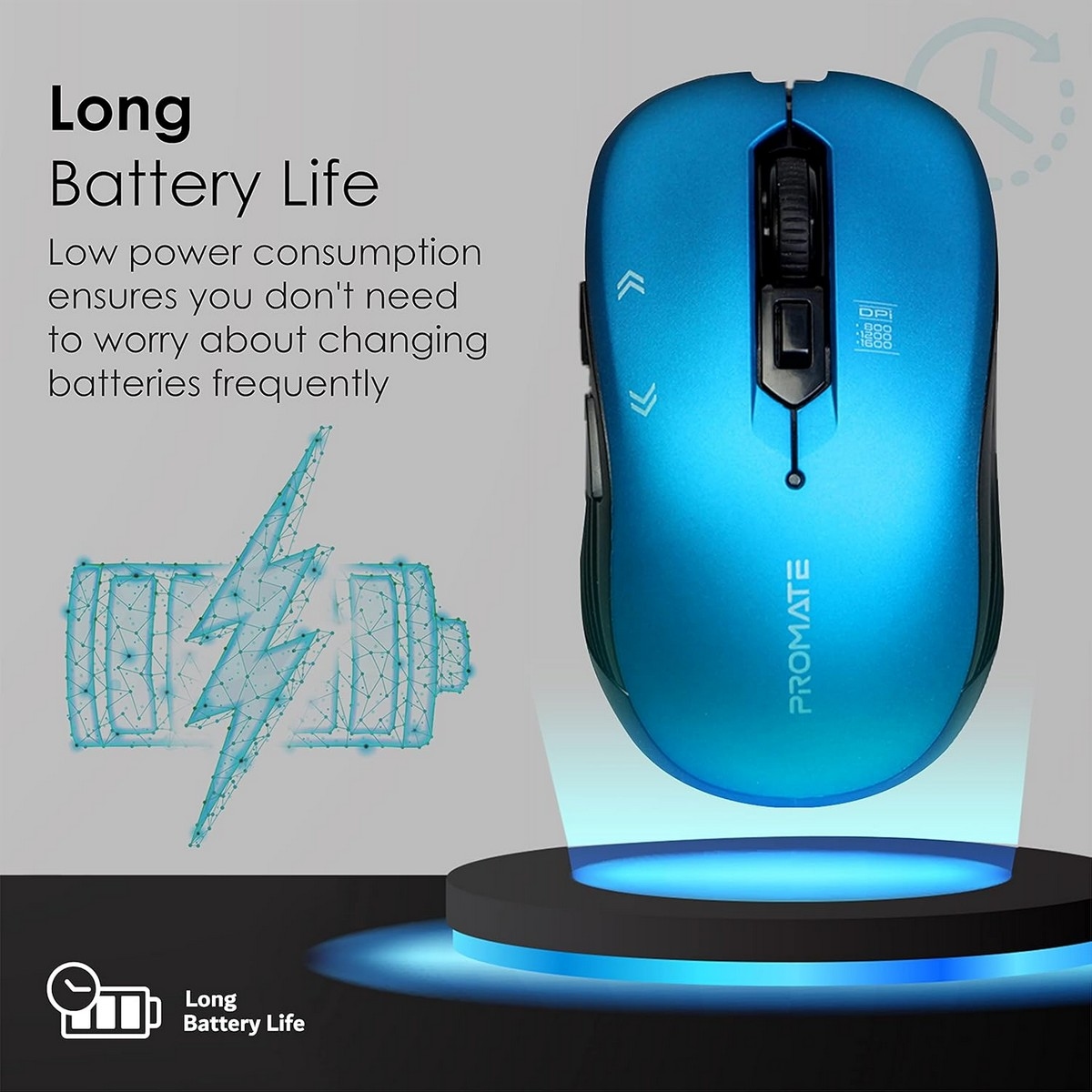 بروميت ماوس بصري لاسلكي متماثل Slider بتردد 2.4GHz
