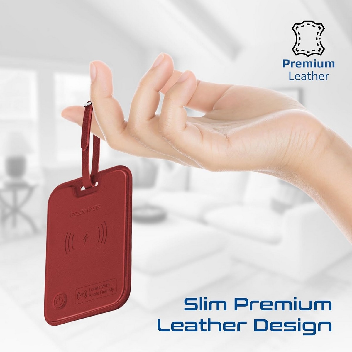 Promate Smart Leather Luggage Tag