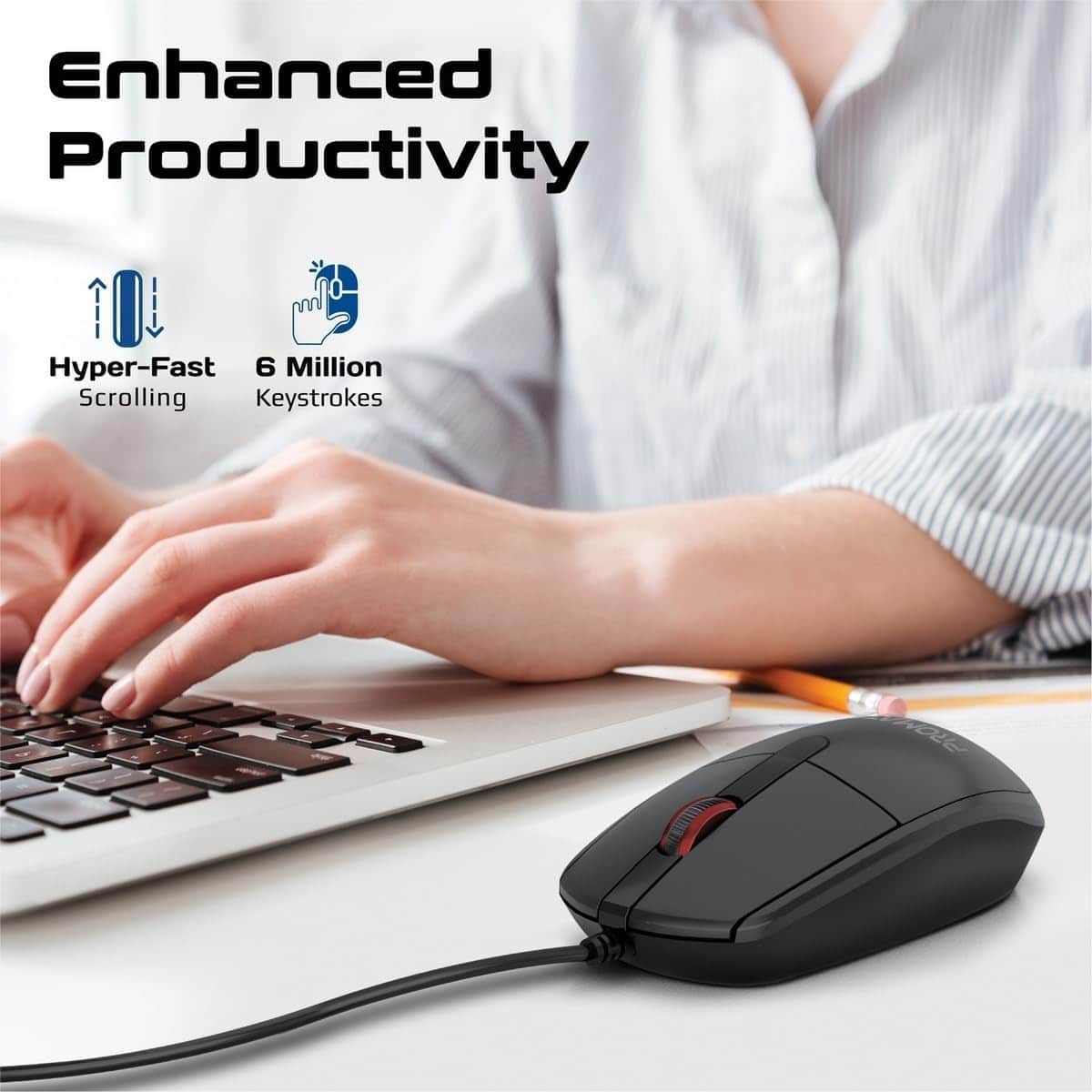 Promate CM-1200 Ambidextrous Wired Optical Mouse