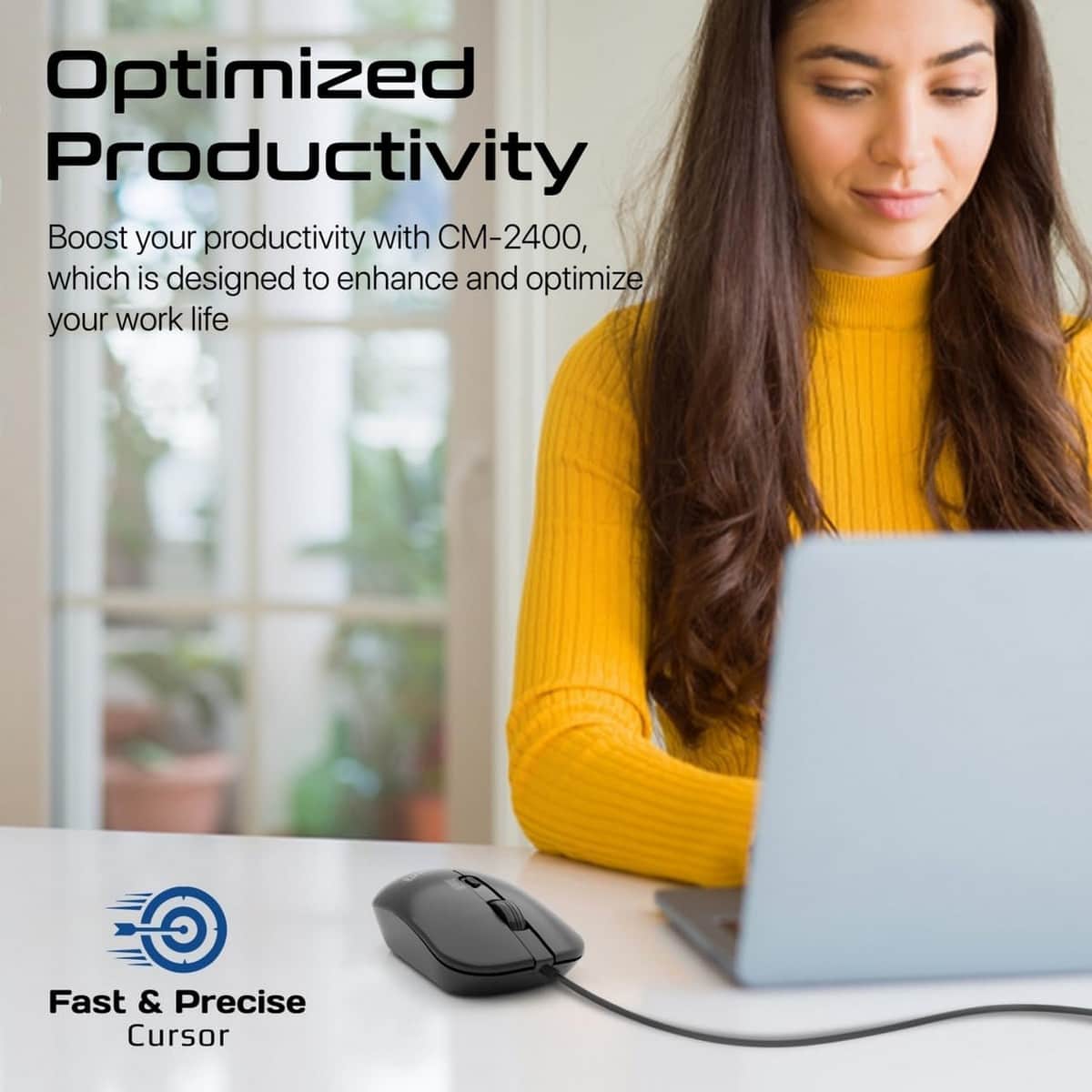 Promate CM-2400 Adjustable 2400DPI Wired Optical Mouse