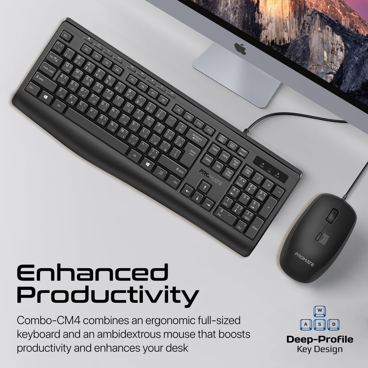 Promate Combo-CM4 Wired Keyboard & Mouse Combo