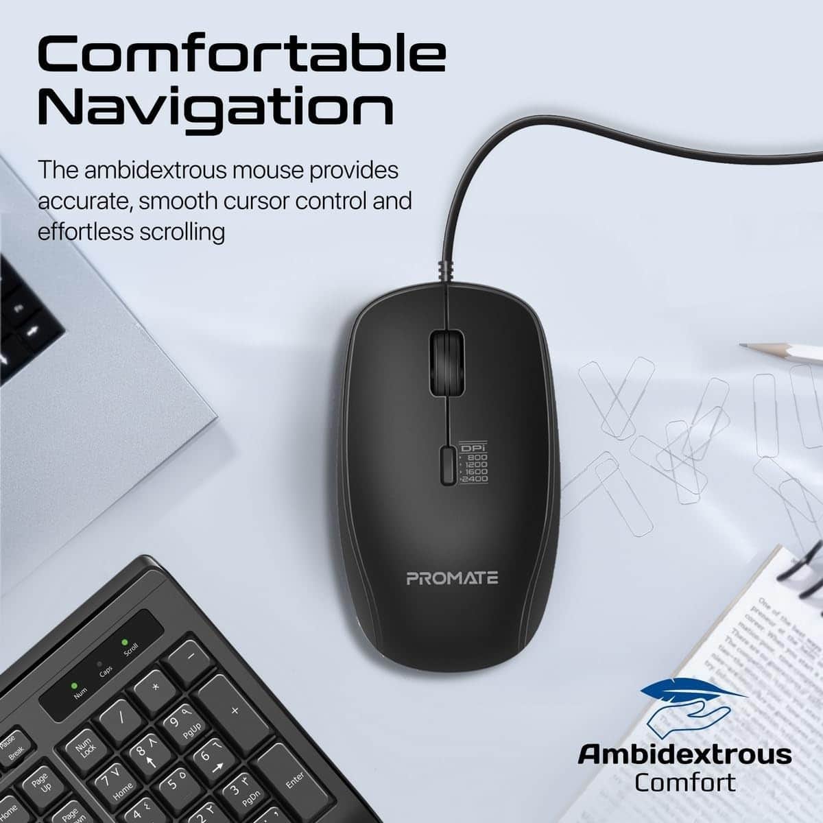 Promate Combo-CM4 Wired Keyboard & Mouse Combo