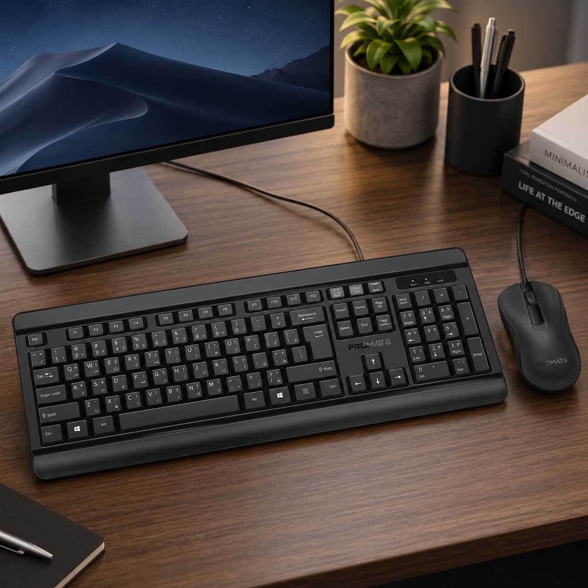 Promate Combo-CM6 Silent Wired Keyboard & Mouse Combo