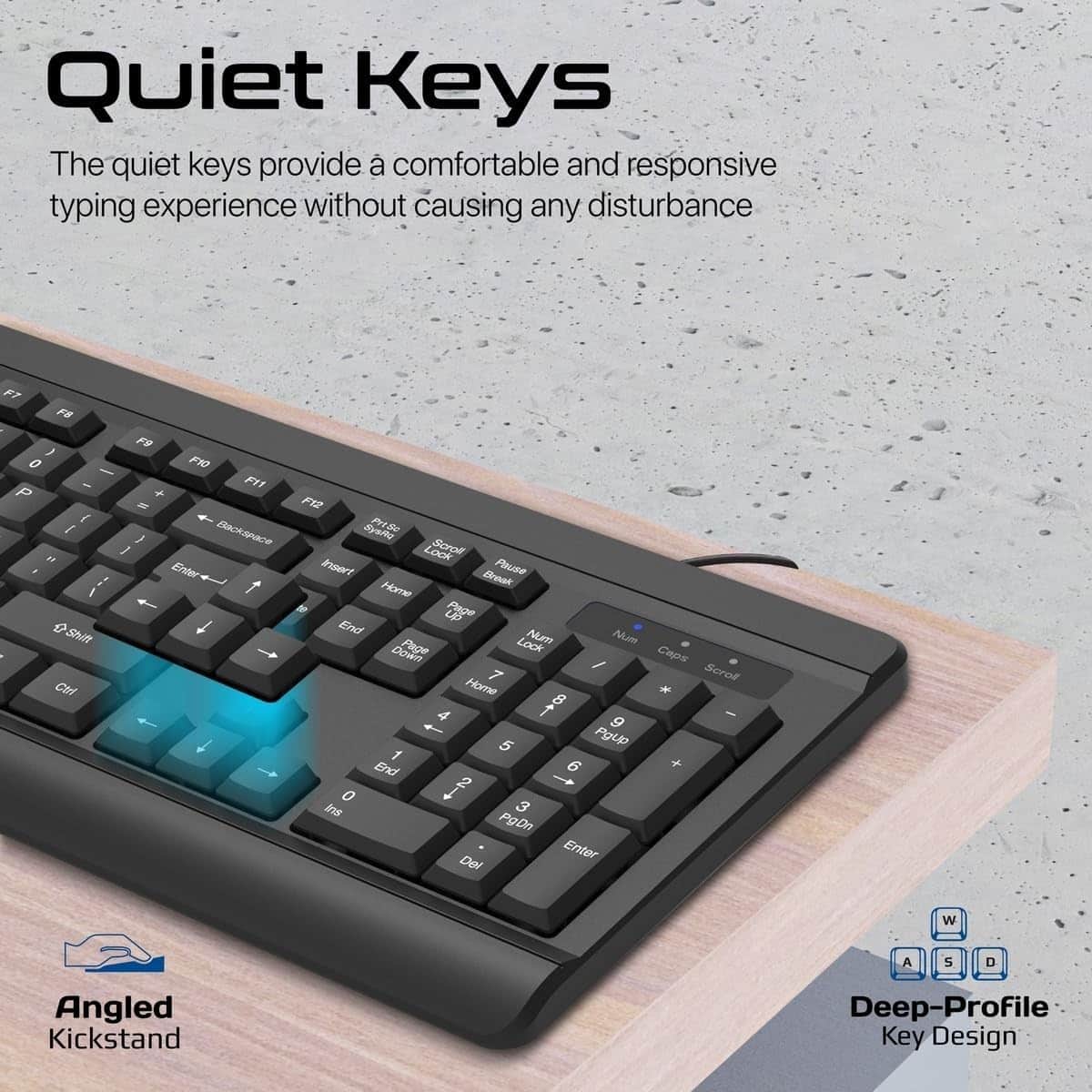 Promate Combo-CM6 Silent Wired Keyboard & Mouse Combo