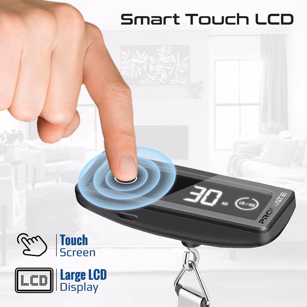 Promate Compact Touch Screen Digital Luggage Scale