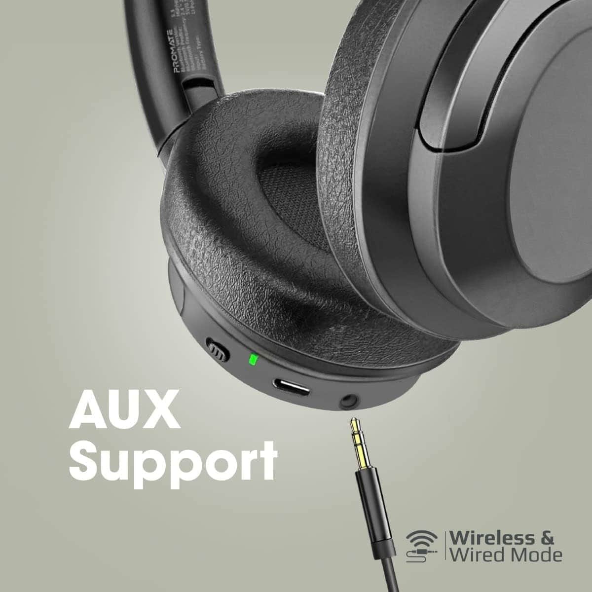 Promate Concord Active Noise Cancellation Wireless Over-Ear Headphones